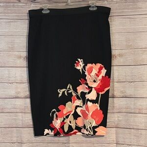 Alfani Floral Black Pencil Skirt-NWT